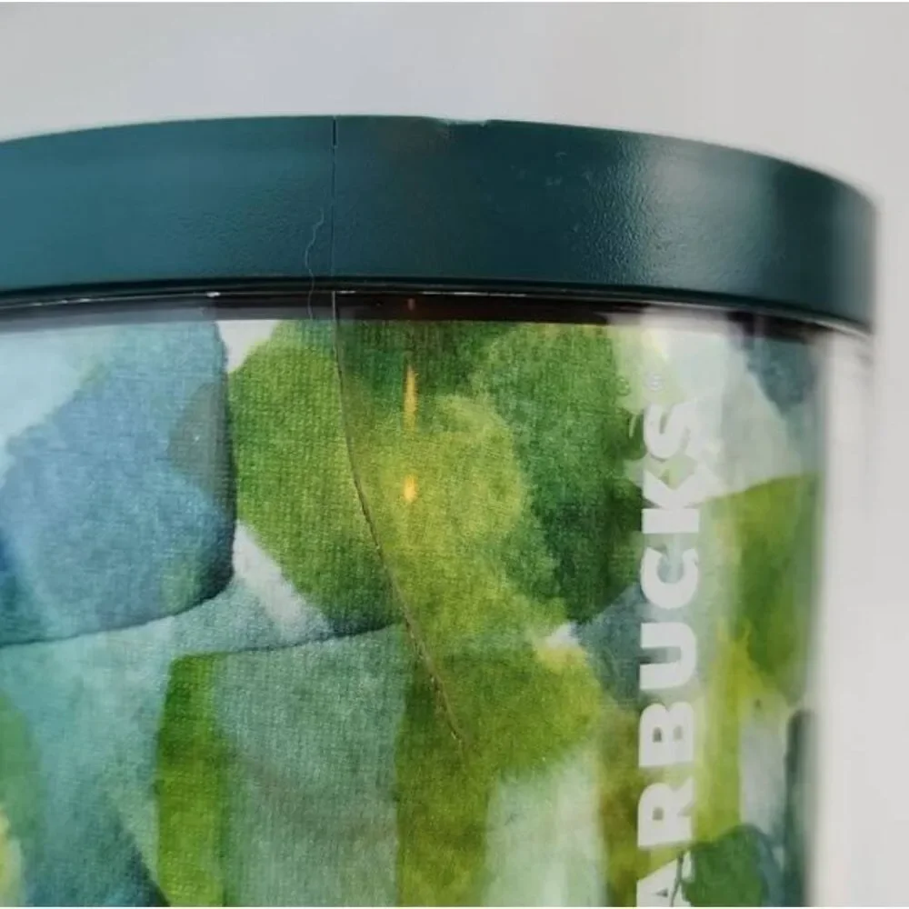☕️Starbucks 2012 Blue & Green Watercolor 16oz Travel Tumbler
